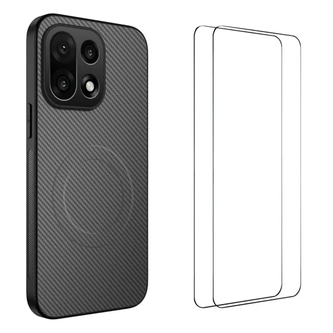 Coque OnePlus 15 Carbone Magnétique avec 2 Verres Trempés