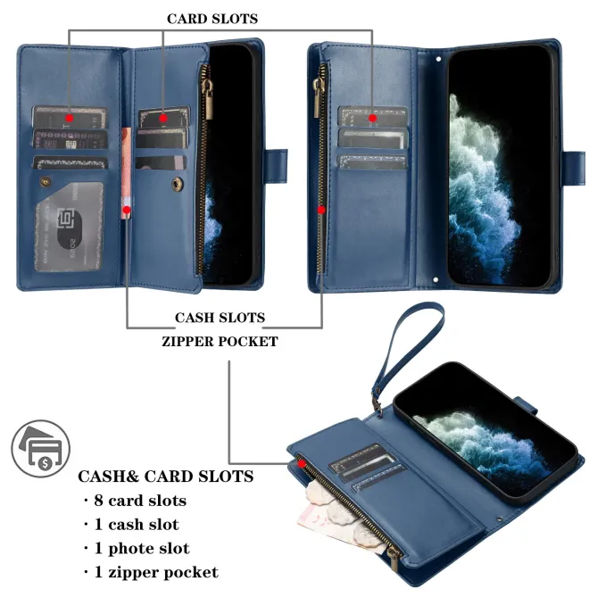 Housse Portefeuille OnePlus 15 Grande Capacité avec Poche Zippée