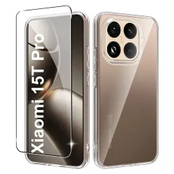 Coque transparente Xiaomi 15T Pro avec protection d'écran en verre tre