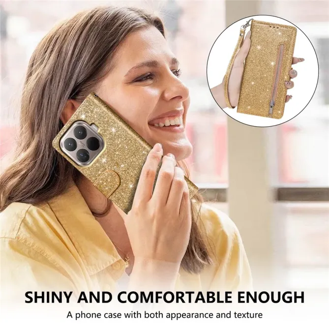Housse Xiaomi 15T Pro Pailletée Fermeture Zip