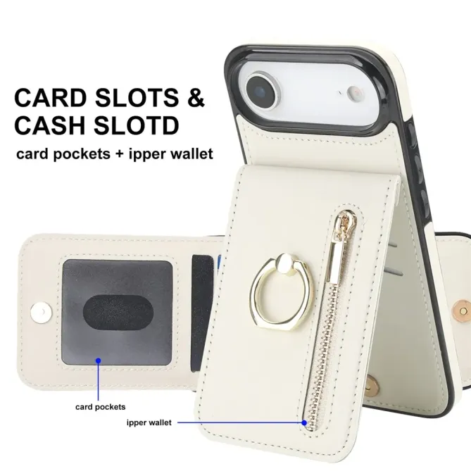 Coque iPhone Air Zippée RFID Porte-cartes Rétro