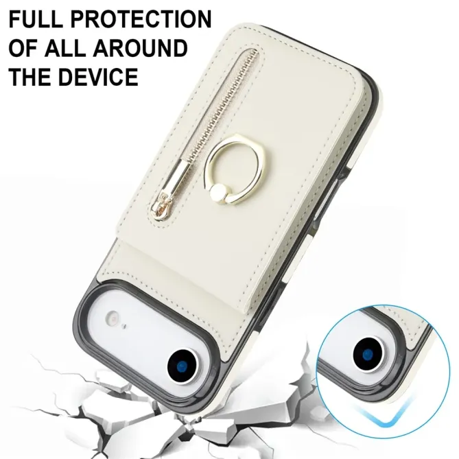 Coque iPhone Air Zippée RFID Porte-cartes Rétro