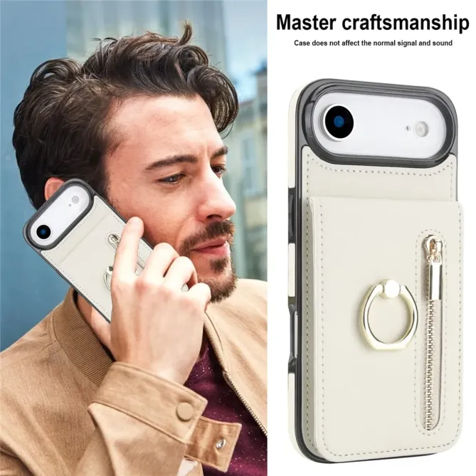 Coque iPhone Air Zippée RFID Porte-cartes Rétro