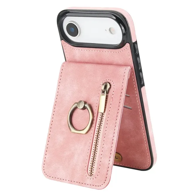 Coque iPhone Air Zippée RFID Porte-cartes Rétro