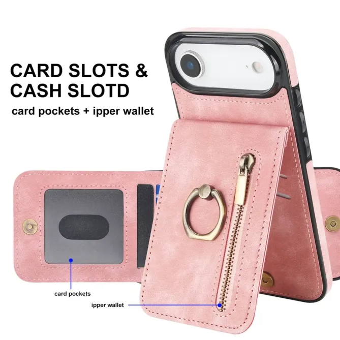 Coque iPhone Air Zippée RFID Porte-cartes Rétro