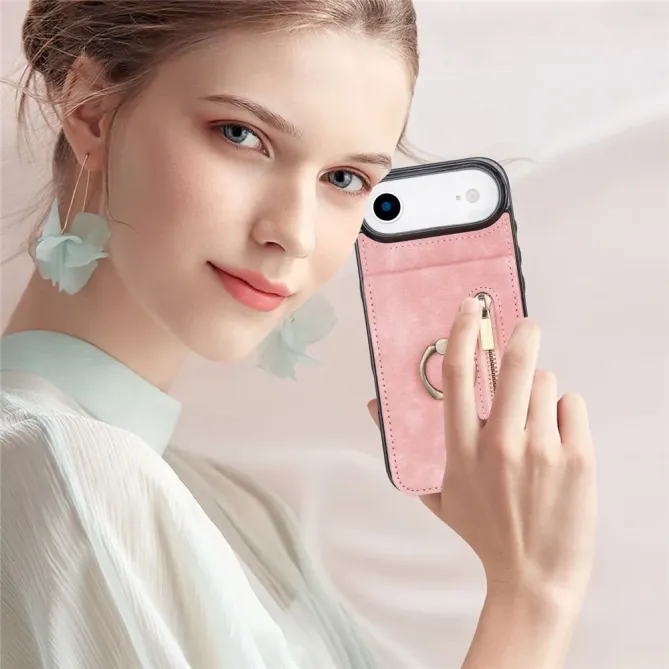 Coque iPhone Air Zippée RFID Porte-cartes Rétro