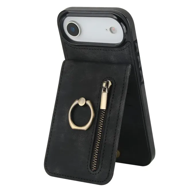 Coque iPhone Air Zippée RFID Porte-cartes Rétro