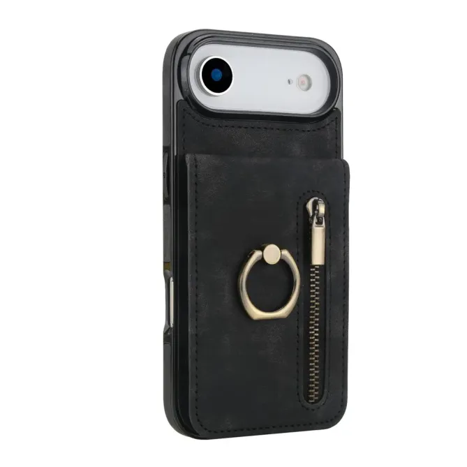 Coque iPhone Air Zippée RFID Porte-cartes Rétro