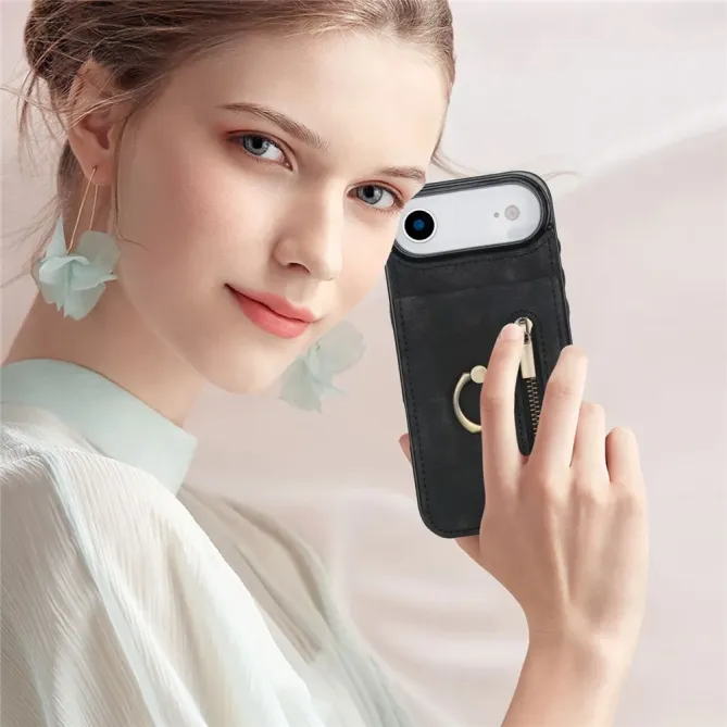 Coque iPhone Air Zippée RFID Porte-cartes Rétro
