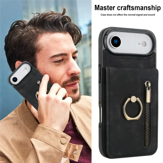 Coque iPhone Air Zippée RFID Porte-cartes Rétro
