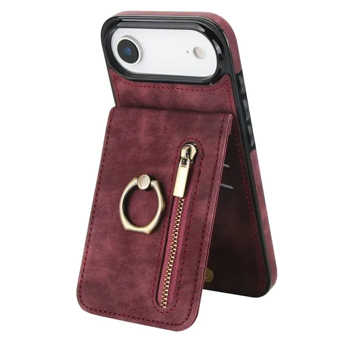 Coque iPhone Air Zippée RFID Porte-cartes Rétro