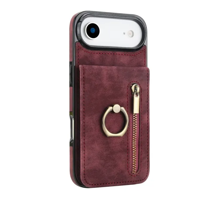 Coque iPhone Air Zippée RFID Porte-cartes Rétro