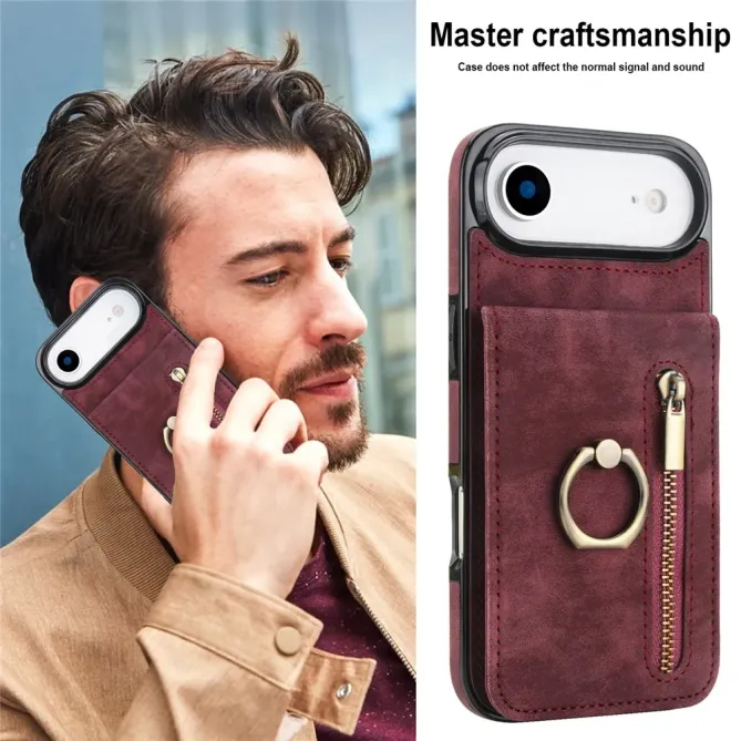 Coque iPhone Air Zippée RFID Porte-cartes Rétro