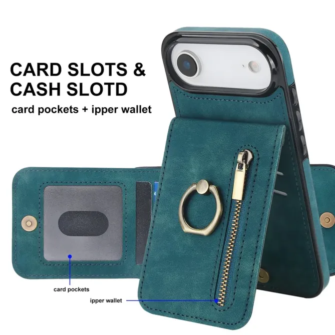 Coque iPhone Air Zippée RFID Porte-cartes Rétro