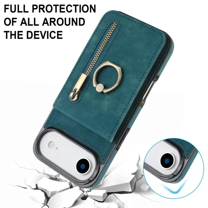 Coque iPhone Air Zippée RFID Porte-cartes Rétro