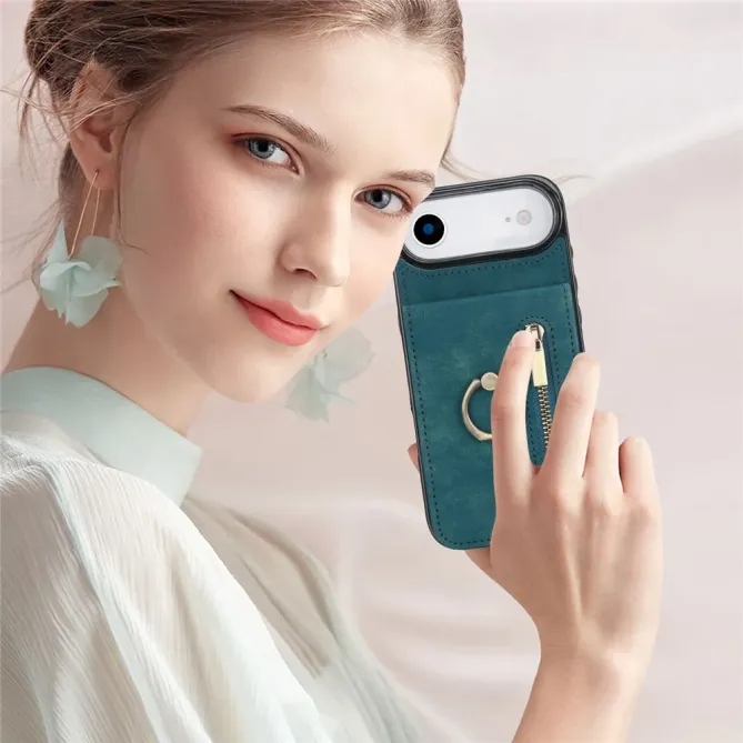 Coque iPhone Air Zippée RFID Porte-cartes Rétro