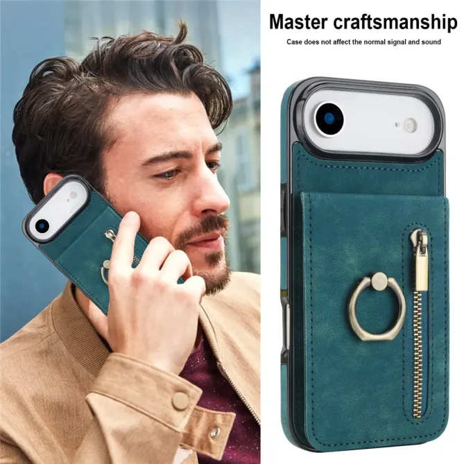 Coque iPhone Air Zippée RFID Porte-cartes Rétro