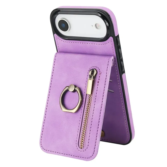 Coque iPhone Air Zippée RFID Porte-cartes Rétro
