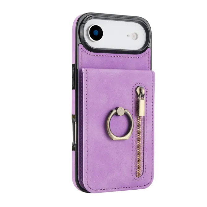 Coque iPhone Air Zippée RFID Porte-cartes Rétro