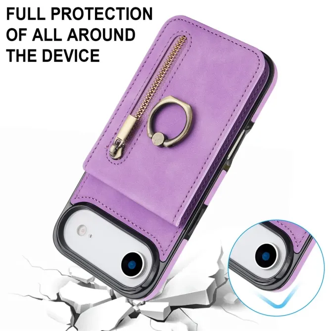 Coque iPhone Air Zippée RFID Porte-cartes Rétro