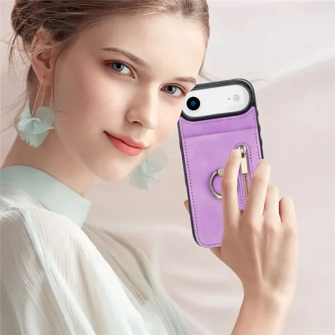 Coque iPhone Air Zippée RFID Porte-cartes Rétro