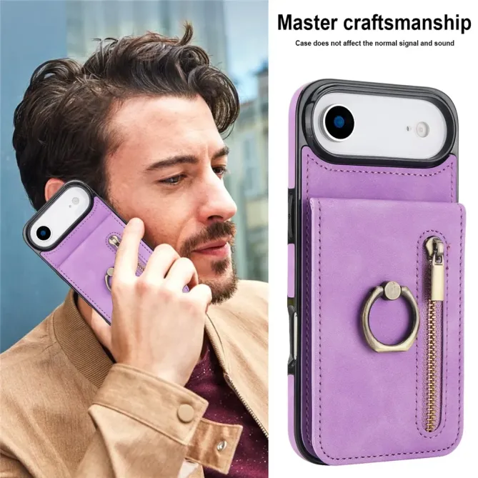 Coque iPhone Air Zippée RFID Porte-cartes Rétro