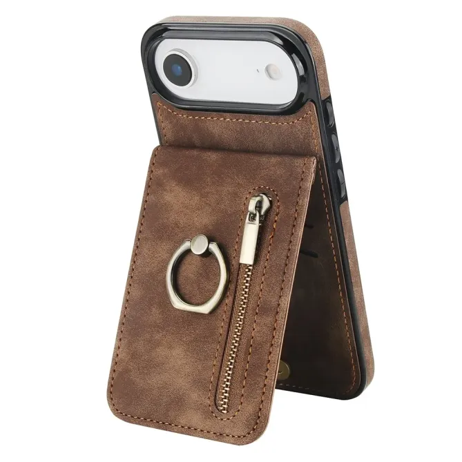 Coque iPhone Air Zippée RFID Porte-cartes Rétro