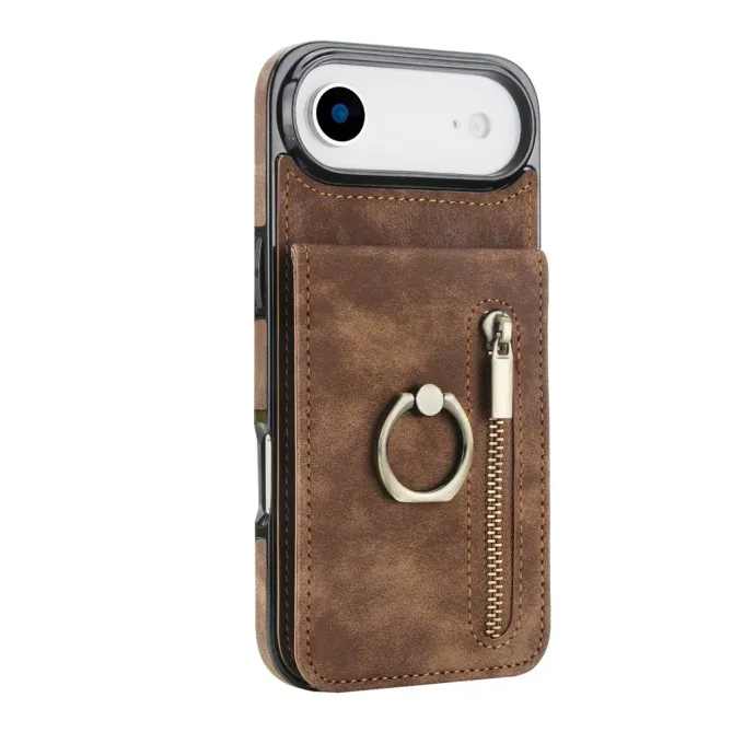 Coque iPhone Air Zippée RFID Porte-cartes Rétro