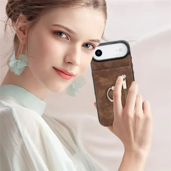 Coque iPhone Air Zippée RFID Porte-cartes Rétro