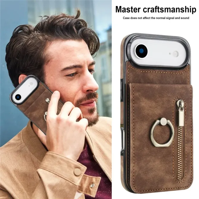 Coque iPhone Air Zippée RFID Porte-cartes Rétro