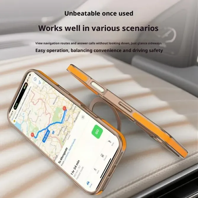 Coque iPhone Air Magnétique Support Rotatif Finition Métallisée