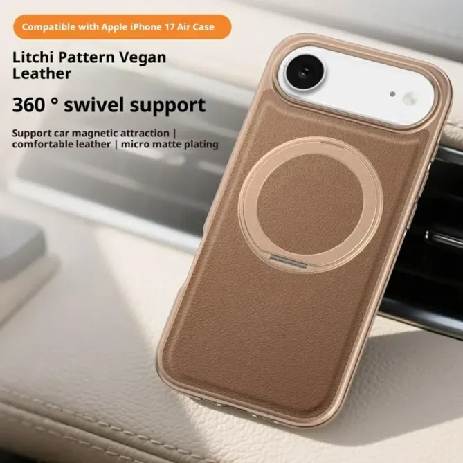 Coque iPhone Air Magnétique Support Rotatif Finition Métallisée