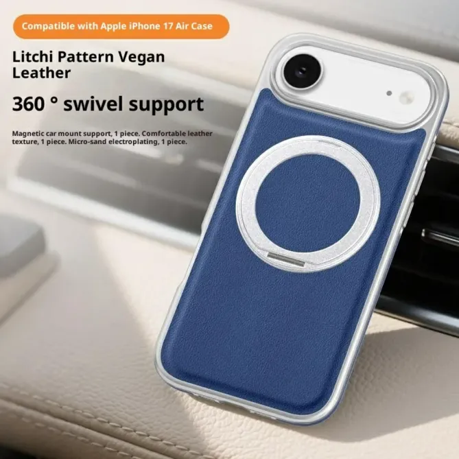 Coque iPhone Air Magnétique Support Rotatif Finition Métallisée