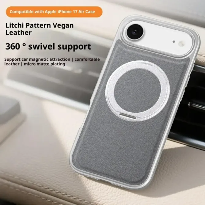Coque iPhone Air Magnétique Support Rotatif Finition Métallisée