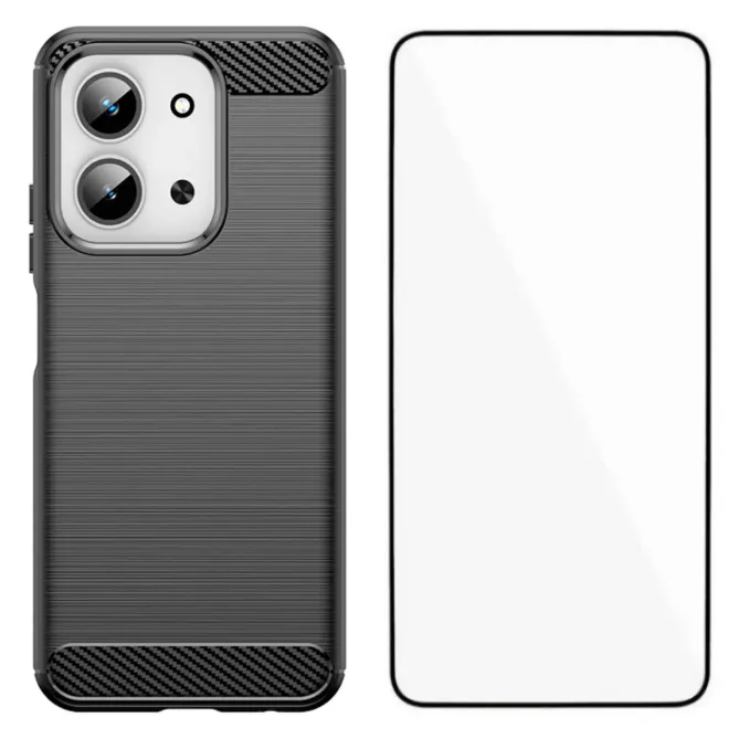 Coque Xiaomi Redmi 15C / Poco C85 4G flexible effet brossé avec verre 