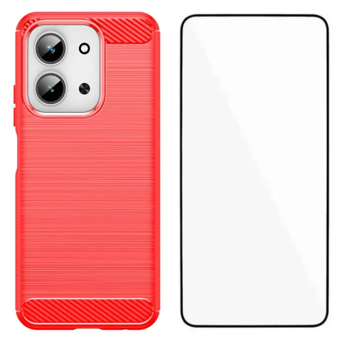 Coque Xiaomi Redmi 15C / Poco C85 4G flexible effet brossé avec verre 