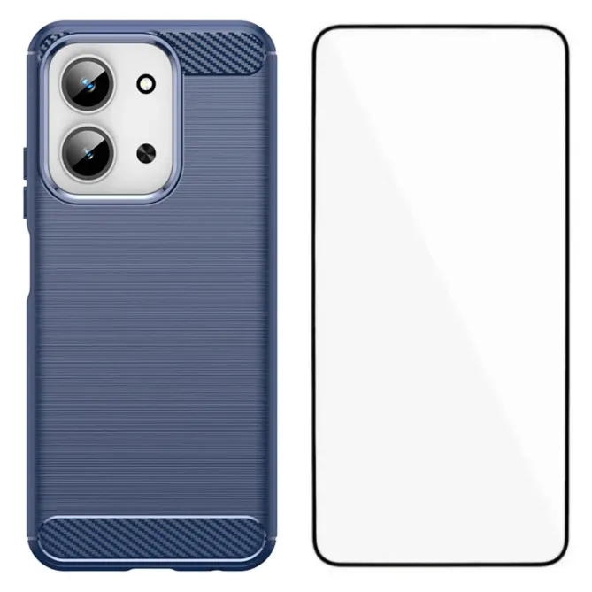 Coque Xiaomi Redmi 15C / Poco C85 4G flexible effet brossé avec verre 