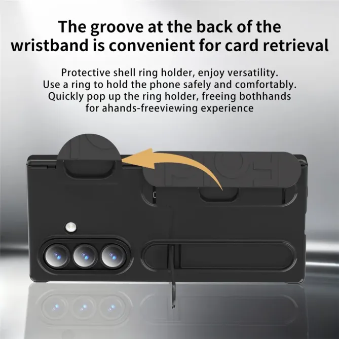 Coque Samsung Galaxy Z Fold 7 Support & Dragonne avec Porte-Carte