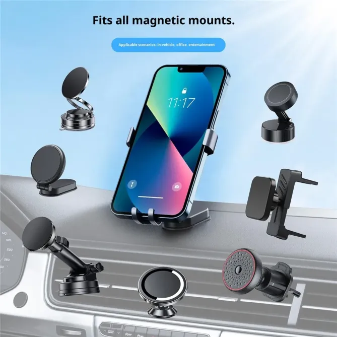 Support téléphone | Fixation Gravité & Magnétisme Aluminium