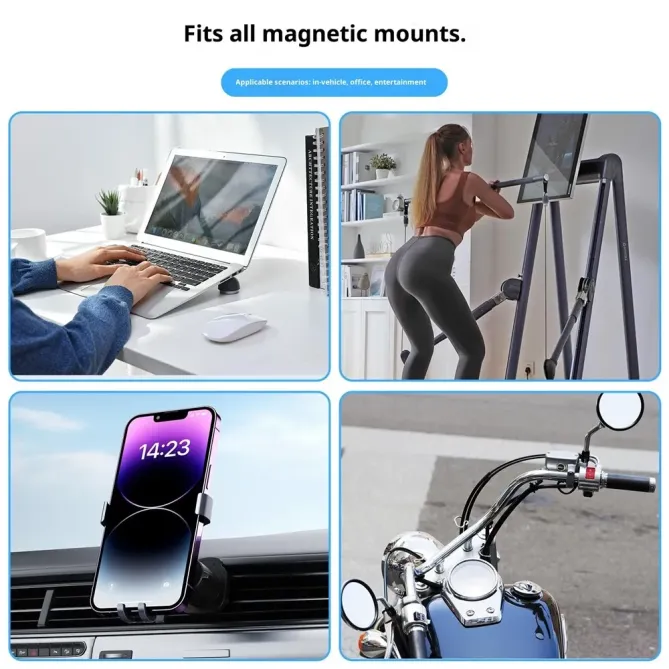 Support téléphone | Fixation Gravité & Magnétisme Aluminium