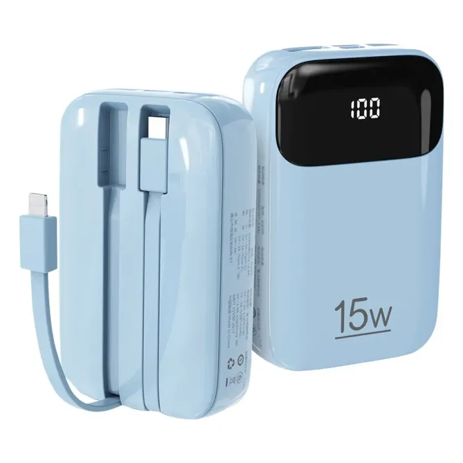Batterie Externe K0090 20000mAh | Double Câble Intégré et Affichage Di