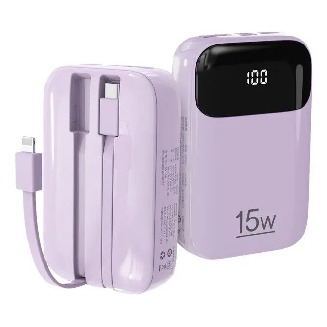 Batterie Externe K0090 20000mAh | Double Câble Intégré et Affichage Di