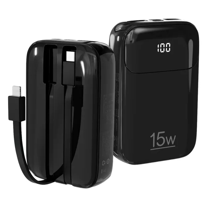 Batterie Externe K0090 20000mAh | Double Câble Intégré et Affichage Di