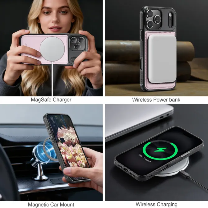 Coque iPhone 17 Pro Max J10 MagSafe Portefeuille Amovible