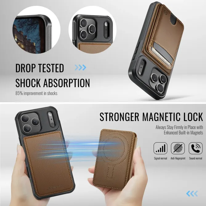 Coque iPhone 17 Pro Max J10 MagSafe Portefeuille Amovible