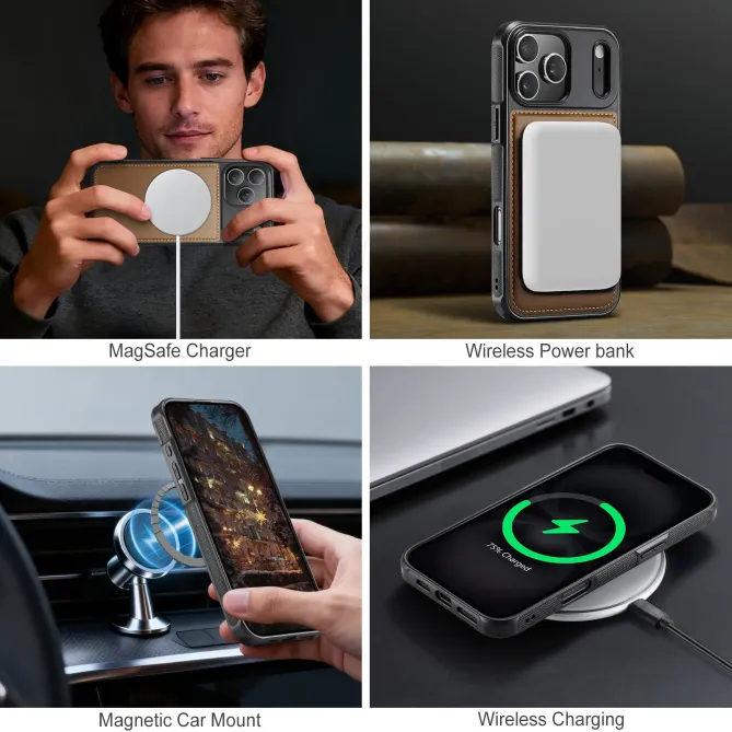 Coque iPhone 17 Pro Max J10 MagSafe Portefeuille Amovible