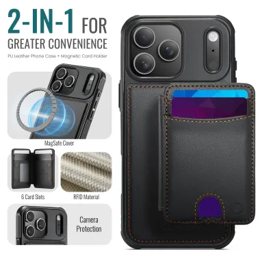 Coque iPhone 17 Pro Max J10 MagSafe Portefeuille Amovible Noir - photo 22