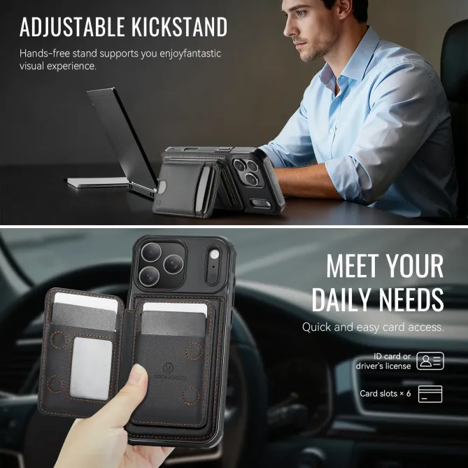 Coque iPhone 17 Pro Max J10 MagSafe Portefeuille Amovible