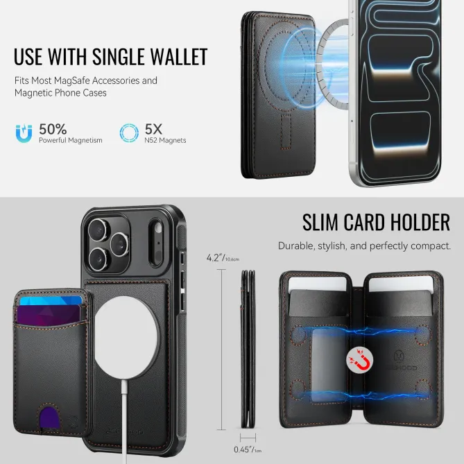 Coque iPhone 17 Pro Max J10 MagSafe Portefeuille Amovible