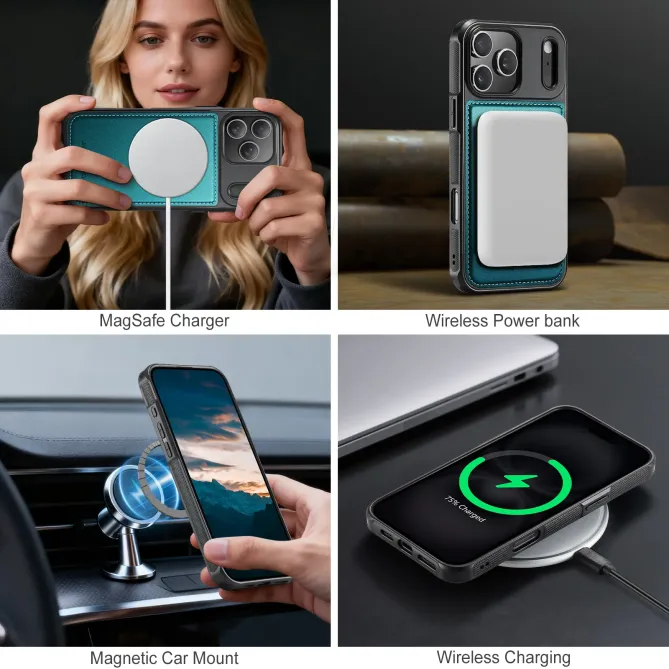 Coque iPhone 17 Pro Max J10 MagSafe Portefeuille Amovible